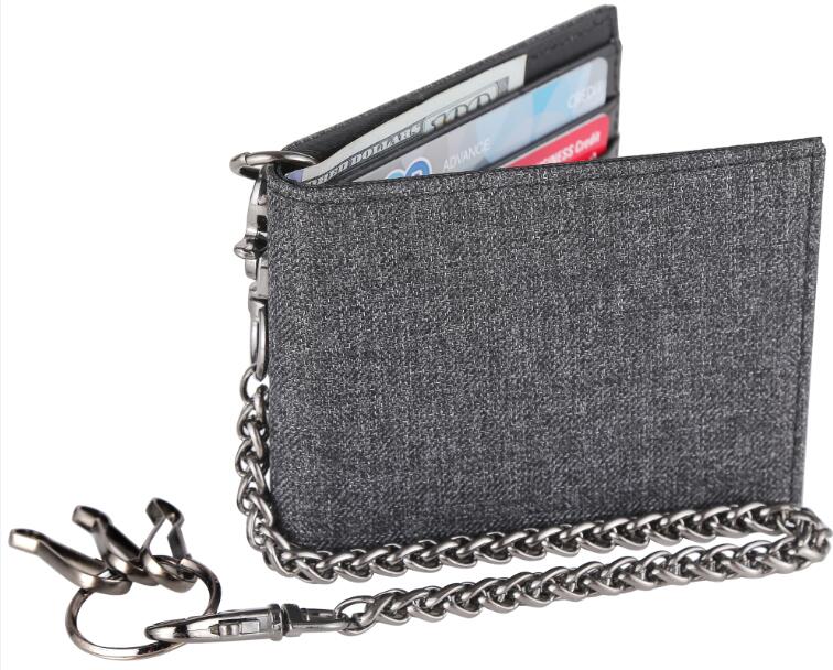 Chain Wallet Men Bifold RFID Biker Trucker (WW107-BeB-BC)