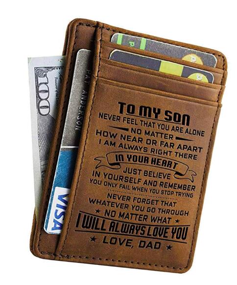 Customized Engraved Leather Front Pocket Wallet RFID (WW109-S)