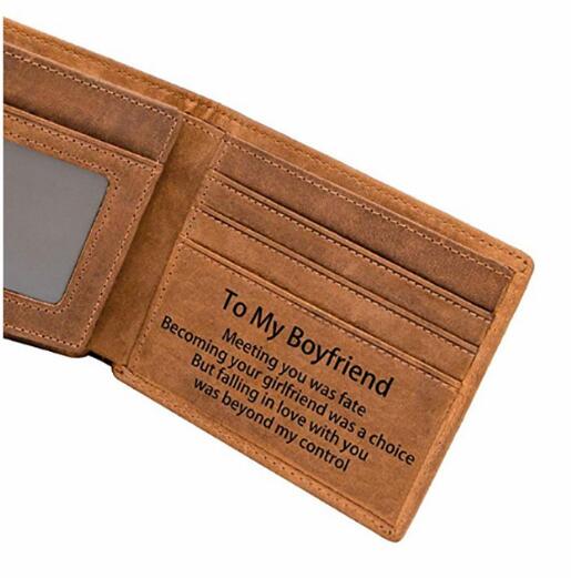 Engraved Bifold Wallet Personalized Gift