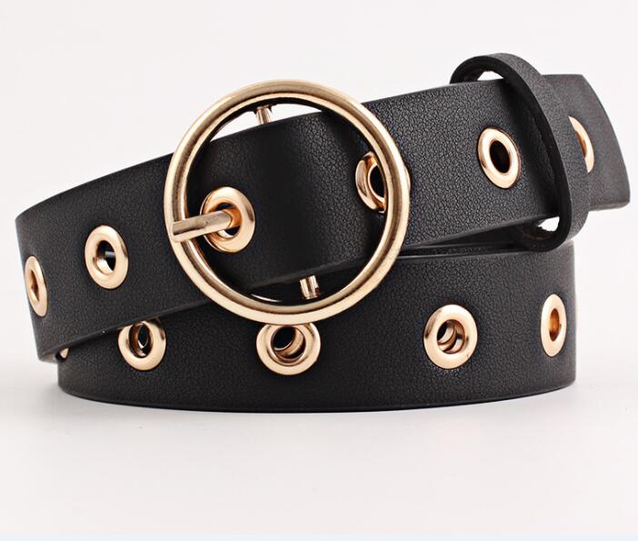 PU Leather Belt for Women/Men Punk metal Jean Belt